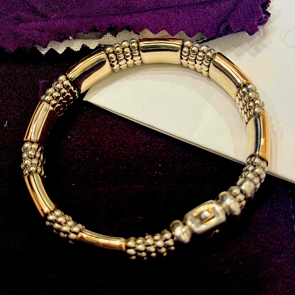Lagos two-tone station caviar bracelet